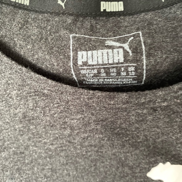 Puma Charcoal Grey Logo T-shirt - Picture 6 of 8